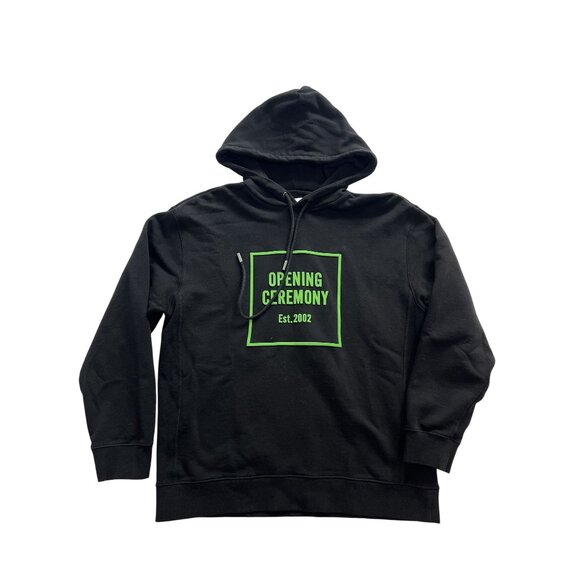 Opening Ceremony Green Logo Print Hoodie in Black